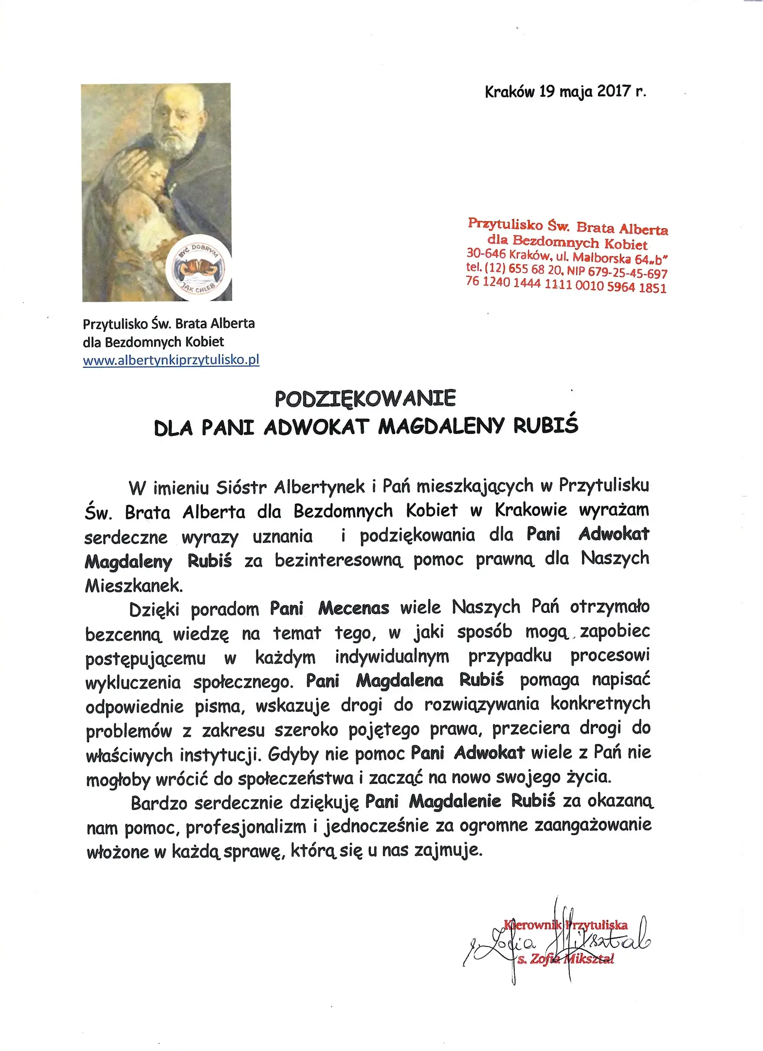 Przytulisko św. Brata Alberta dla Bezdomnych Kobiet — referencja